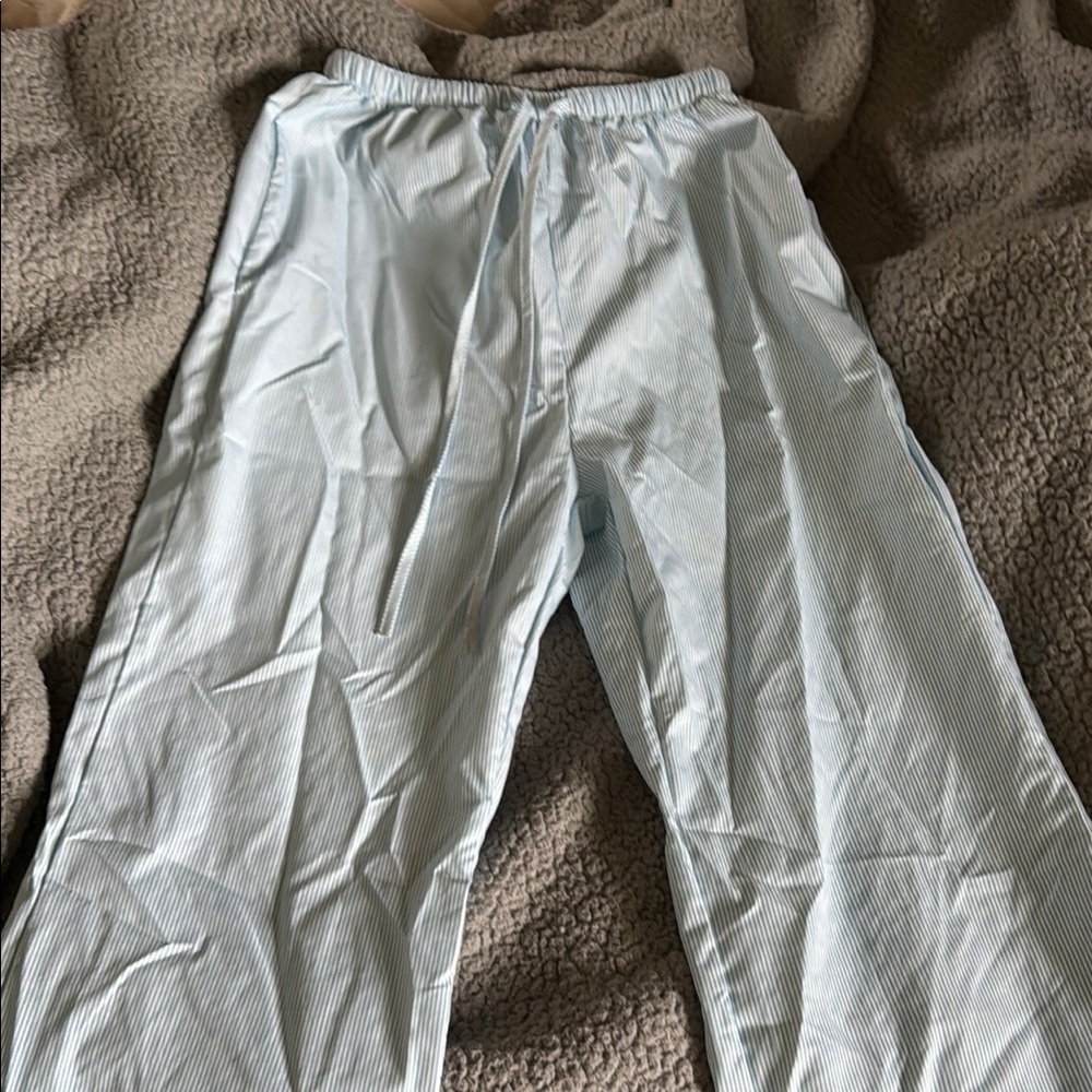 Light Blue Striped Pants